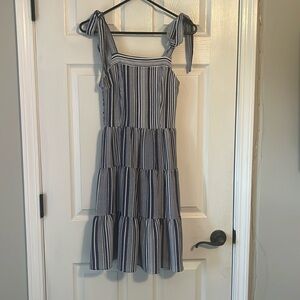 Women’s Blue and White Midi Dress